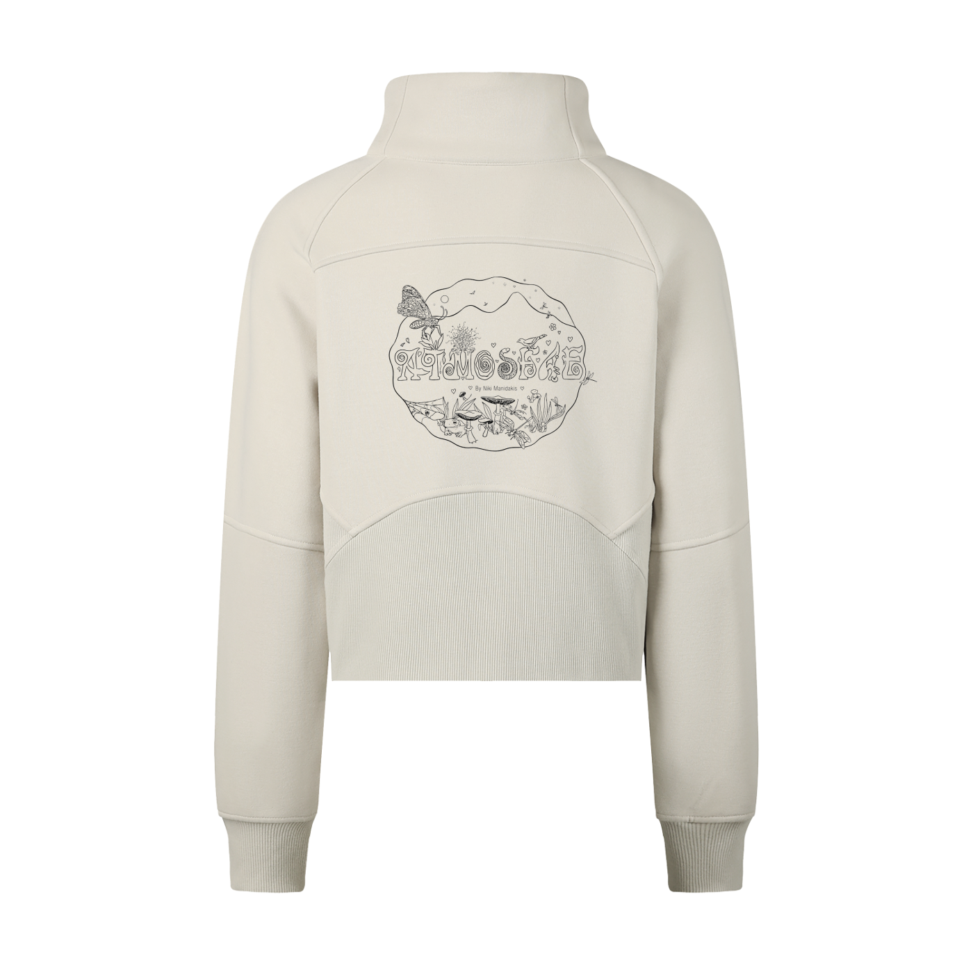 ATMOSFAE Cropped Half-Zip Sweatshirt