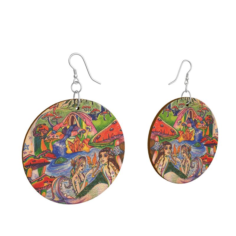 MYCORA Wooden Earrings Organic Shapes