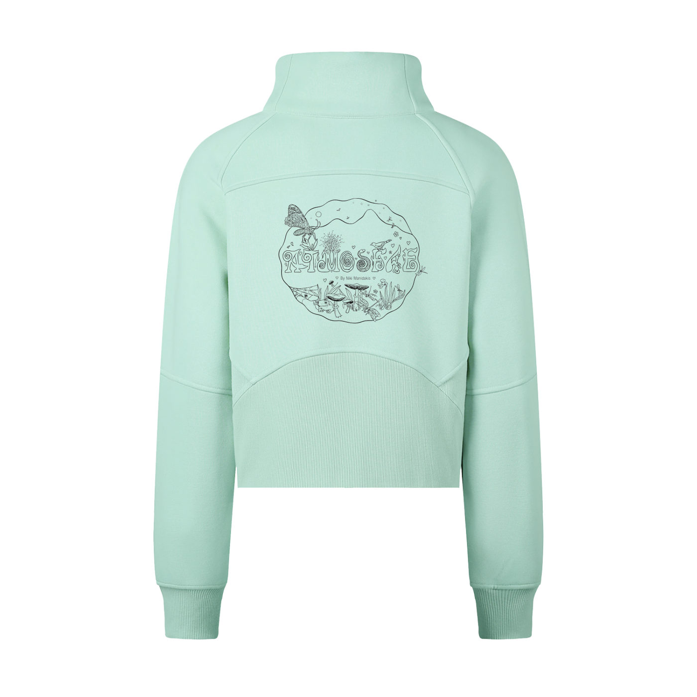 ATMOSFAE Cropped Half-Zip Sweatshirt