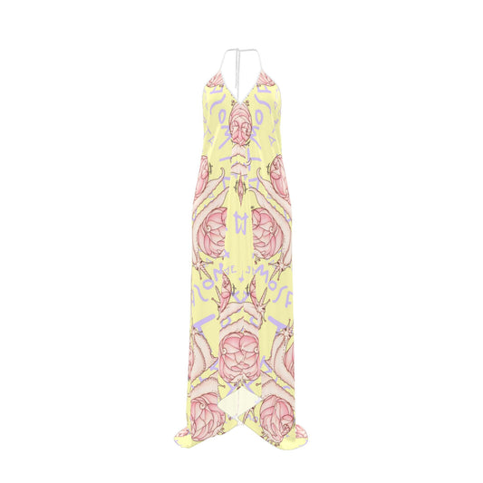 100% silk | MYCELUNE |Halterneck Backless Dress