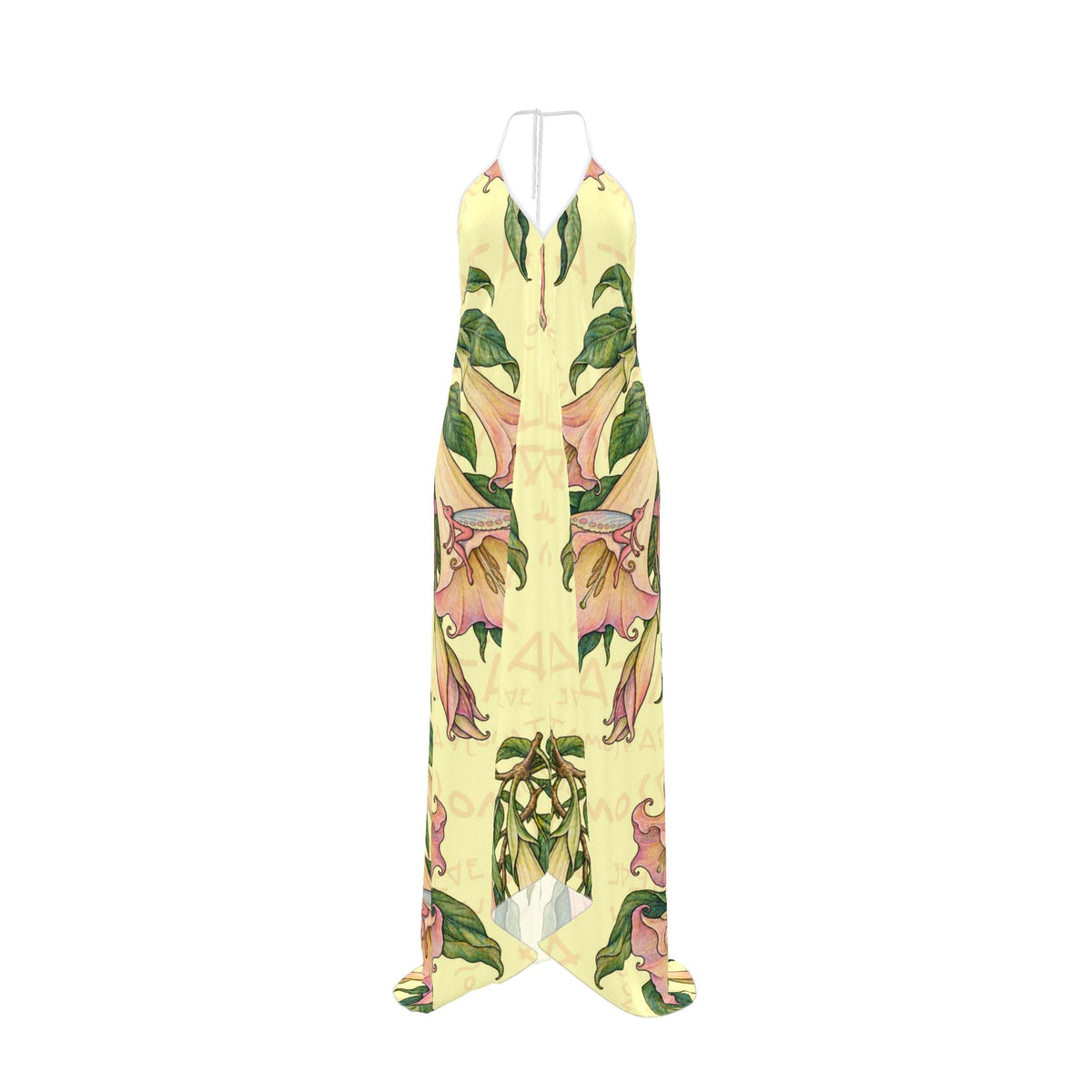 100% Silk | Angels trumpet sprite spirit | Halterneck Backless Dress