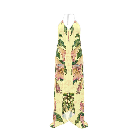 100% Silk | Angels trumpet sprite spirit | Halterneck Backless Dress