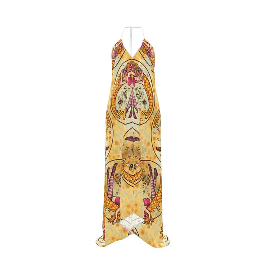 100% silk | HONEYED | Halterneck Backless Dress
