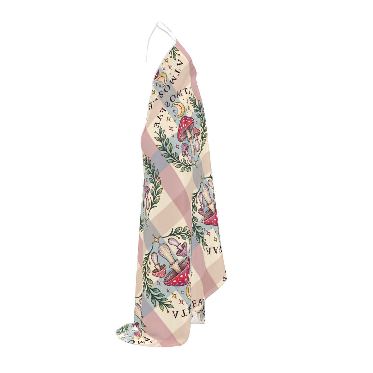 100% silk | MUSHROOM | Halterneck backless dress