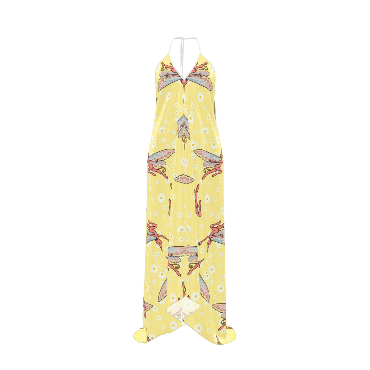 SPIRIT SPRITE DAISY | 100% SILK | Halterneck Backless Dress