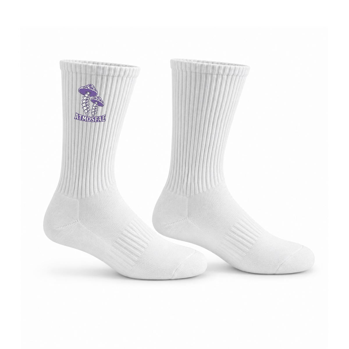 skeleton Mushroom Embroidery Sports Socks|Cotton