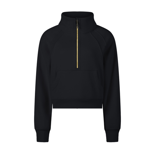 ATMOSFAE Cropped Half-Zip Sweatshirt
