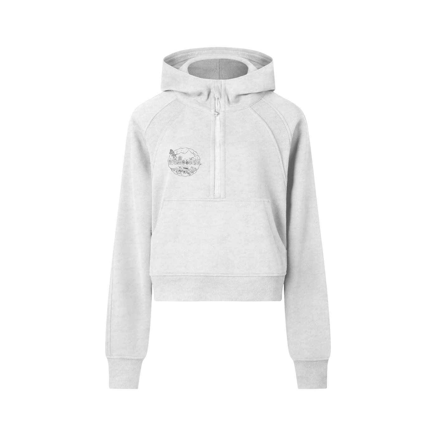 ATMOSFAE Cropped Half-Zip Hoodie