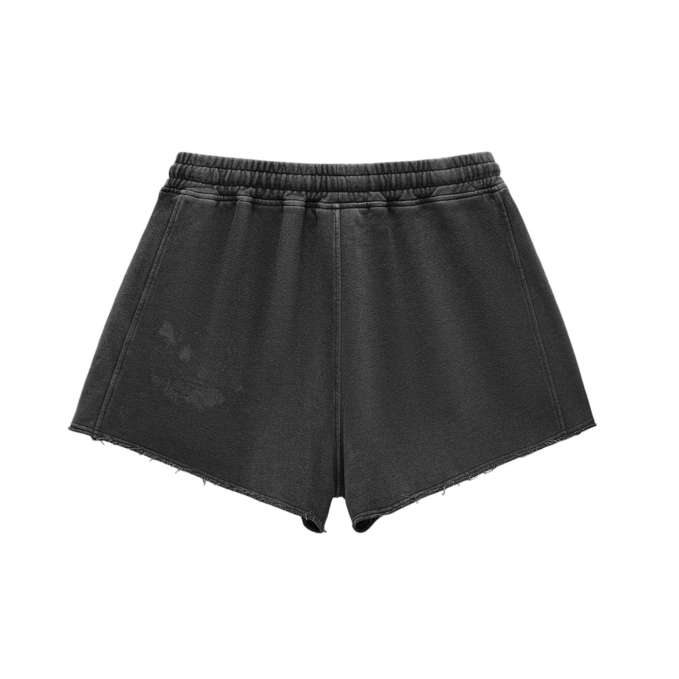 ATMOSFAE Snow Washed Raw Edge Drawstring Shorts