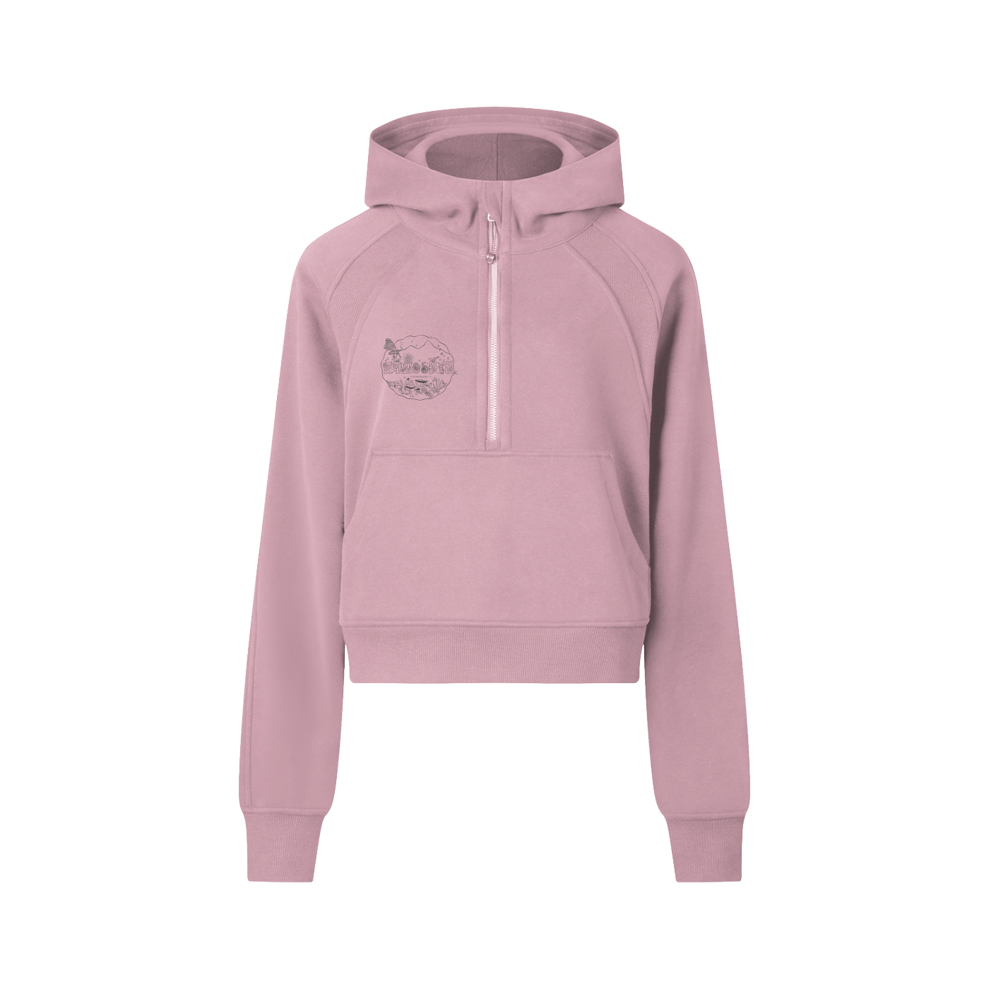 ATMOSFAE Cropped Half-Zip Hoodie