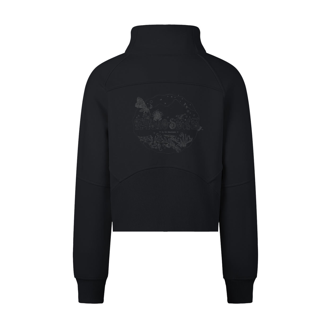 ATMOSFAE Cropped Half-Zip Sweatshirt