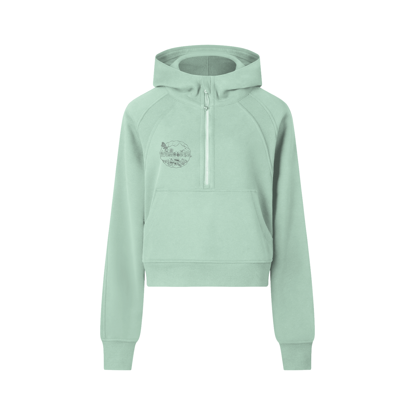 ATMOSFAE Cropped Half-Zip Hoodie